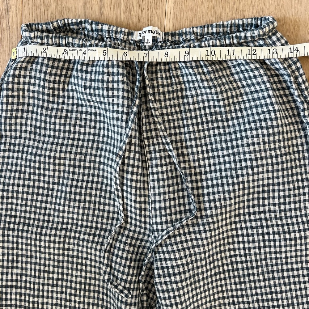 Reformation Jaida Linen Pants - Slate Check - S - Picture 4 of 10